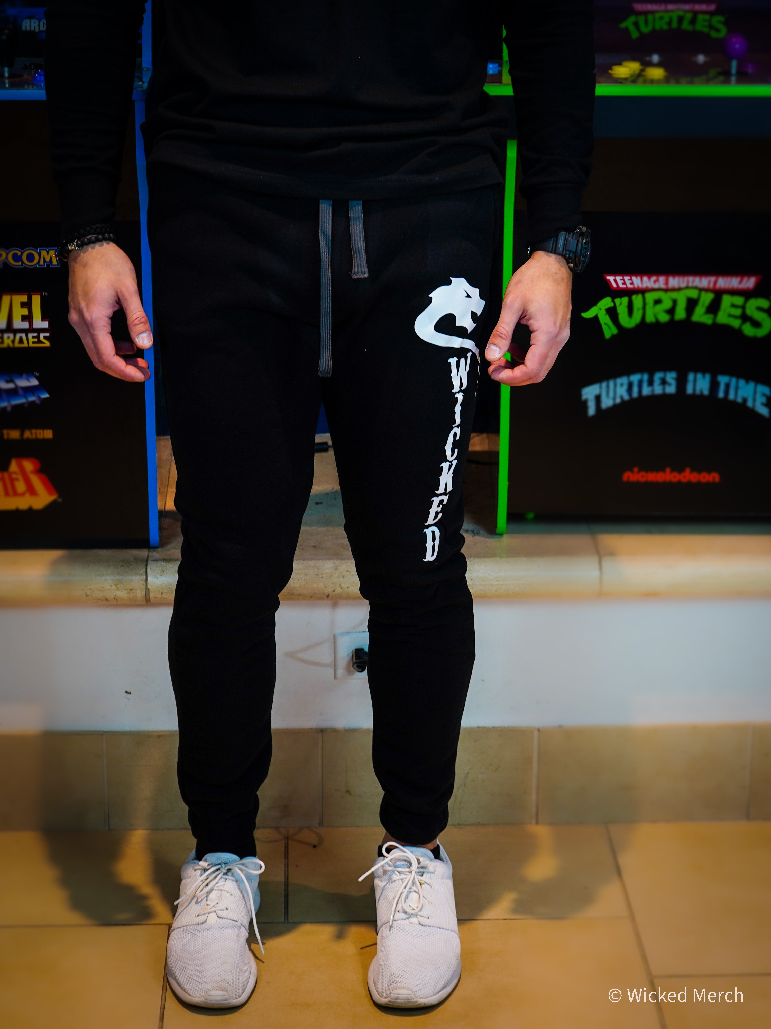 Sweatpants Men's Wicked Black White