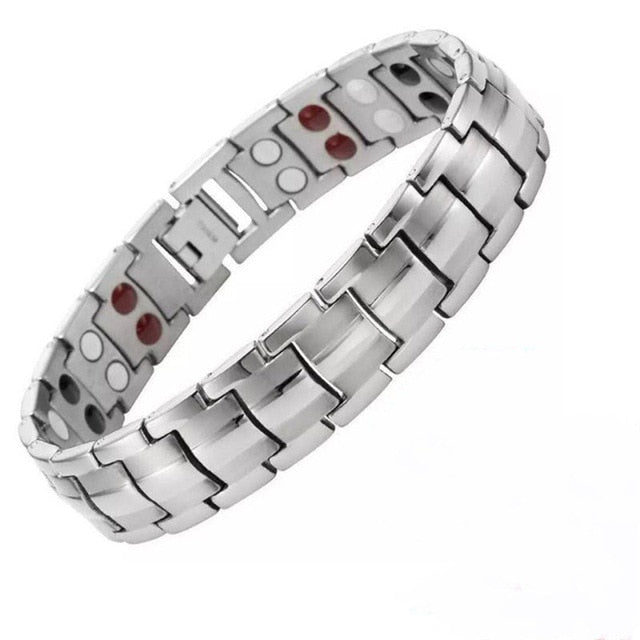 Men's Bracelets Magnetic Bracelet with Hook Buckle Clasp Therapy Bangles