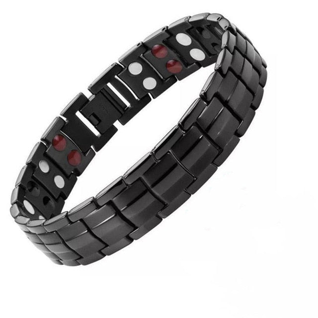 Men's Bracelets Magnetic Bracelet with Hook Buckle Clasp Therapy Bangles