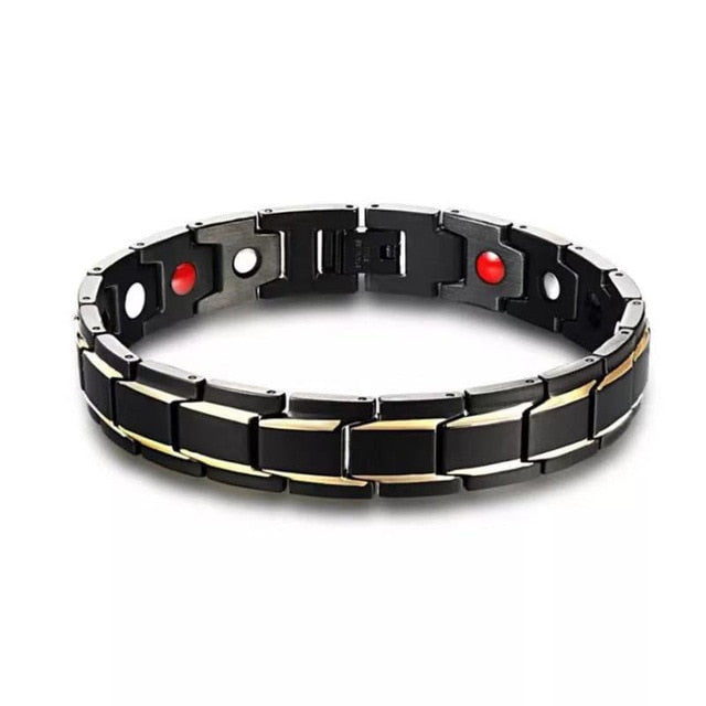 Men's Bracelets Magnetic Bracelet with Hook Buckle Clasp Therapy Bangles