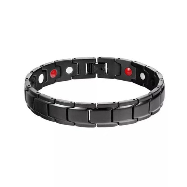 Men's Bracelets Magnetic Bracelet with Hook Buckle Clasp Therapy Bangles