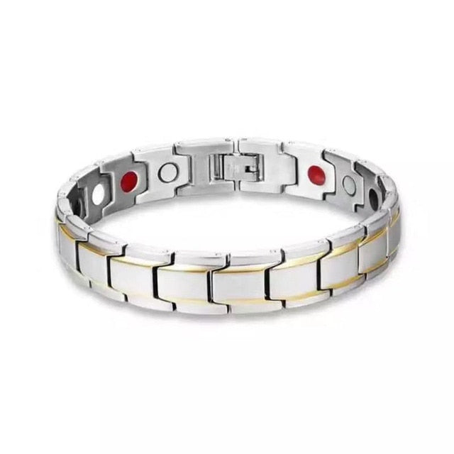 Men's Bracelets Magnetic Bracelet with Hook Buckle Clasp Therapy Bangles