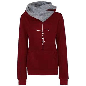 FAITH Embroidered Hoodie Sweatshirts Women's