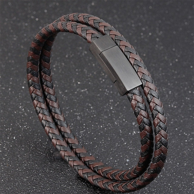 Luxury Style Combination Men's Leather Bracelet